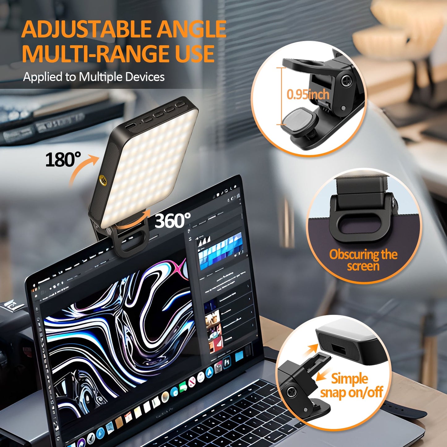 Magnetic fill light LED video conference phone fill light camera photography live broadcast photography pocket light - Korvel