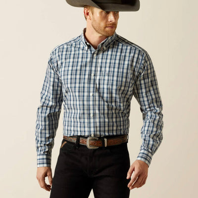 Ariat Men's Blue Plaid Button-Up Shirt - Korvel