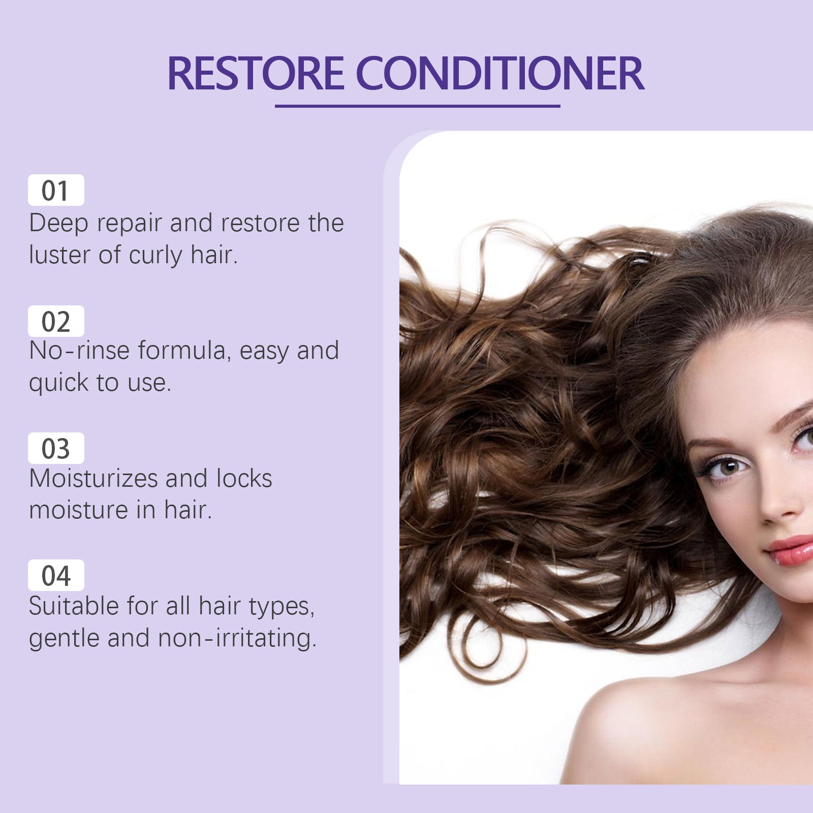 Leave-In Repair Curl Mask Nourishes Frizzy Hair For Natural Curls Repair Voluminous Shine Lasting Styling Cream - Korvel