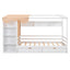 Twin Size House Bed with Two Drawers and Wardrobe - White