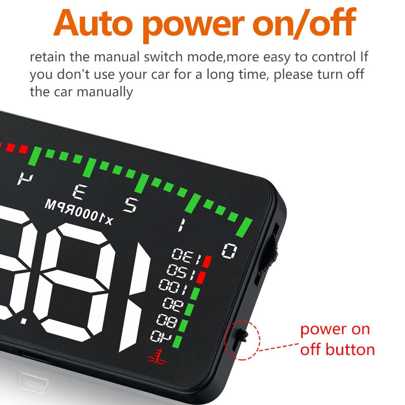 3.5 A900 HUD Head-Up Display Car-styling Hud Display Overspeed Warning Windshield Projector Alarm System Universal Auto - Korvel