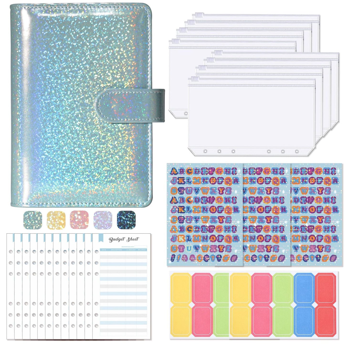 Carnet de budget à anneaux A6 - Cuir PU Macaron