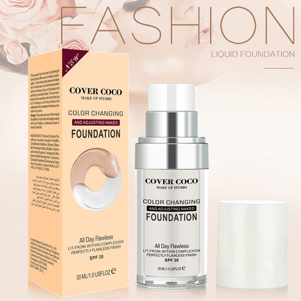 Color Changing Liquid Foundation Temperature Changing Complexion Liquid Foundation Color Changing Brightening Concealer Liquid Bb Cream - Korvel