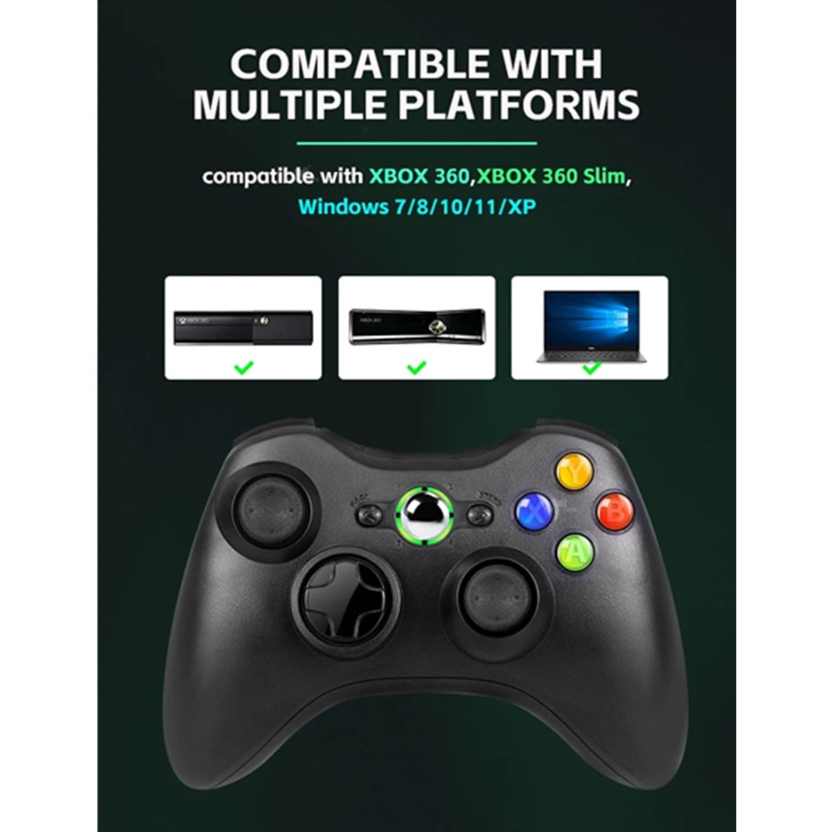 Wireless Dual Vibration Controller for Xbox 360 & PC