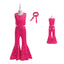 Cosplay movie Barbie with silk scarf three piece set children's sleeveless party dress printed performance outfit - Korvel