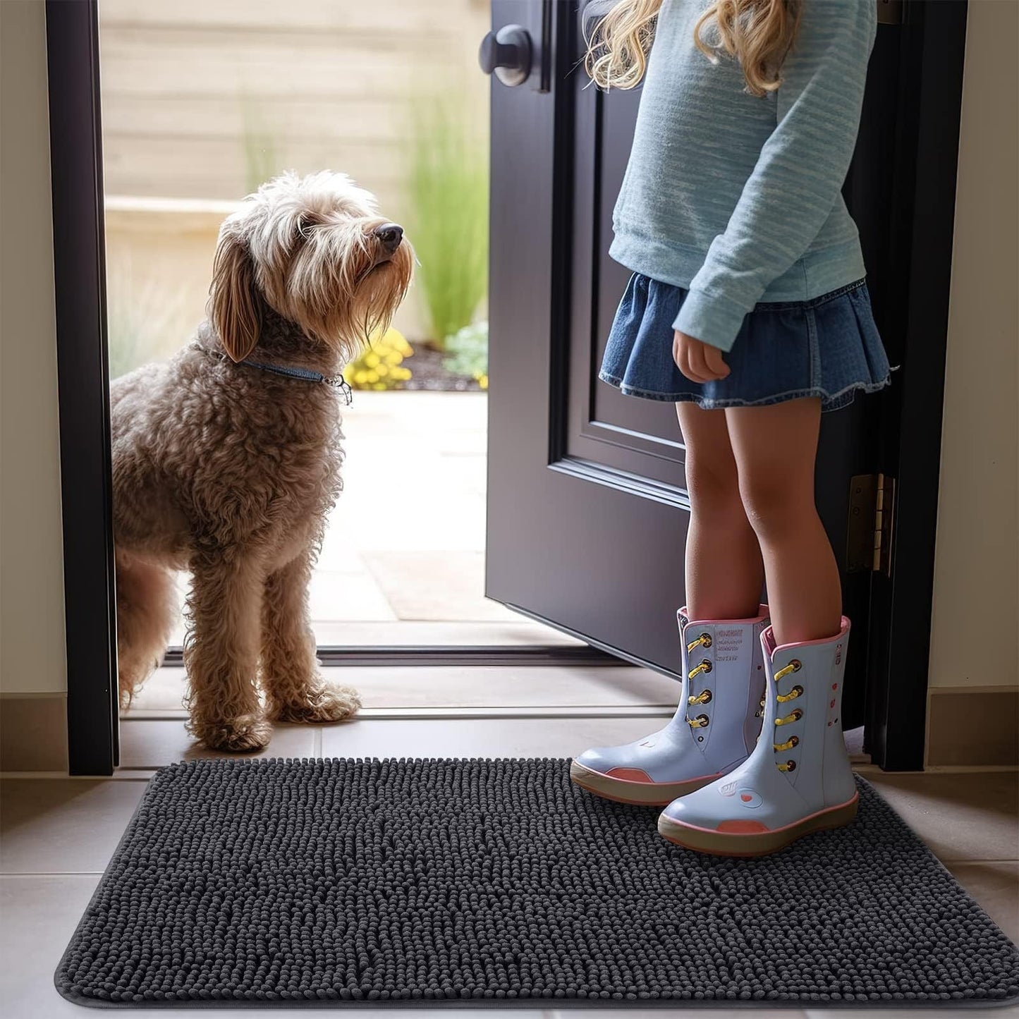 Thickened Snowy Pet Shower Mat, Highly Absorbent Pet Anti Slip Mat, Bathroom Floor Mat, Carpet - Korvel