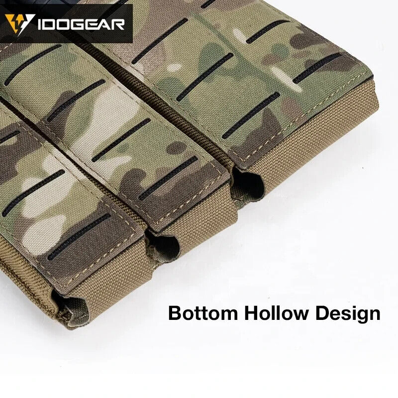 IDOGEAR Bolsa Táctica Triple para Cargadores MOLLE - Compatible con Cargadores de 5.56 y 9mm