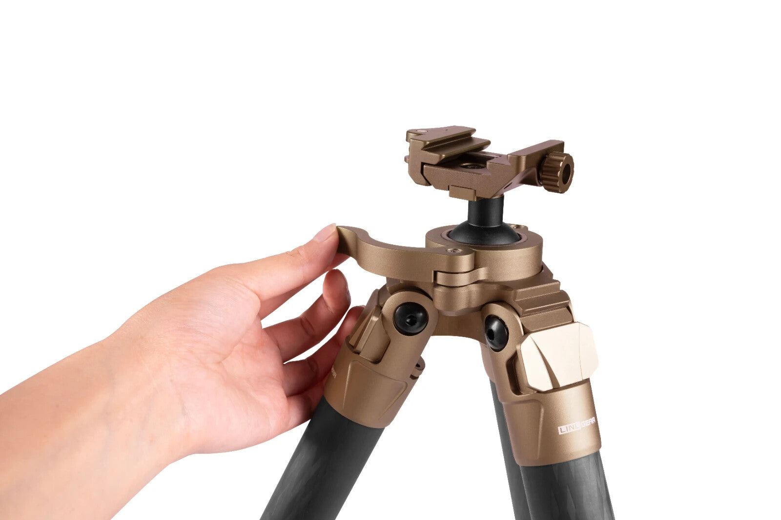 Linkogear Carbon Fiber Tripod – Picatinny/Arca, 64" Max, 66lb Capacity - Brown - Korvel