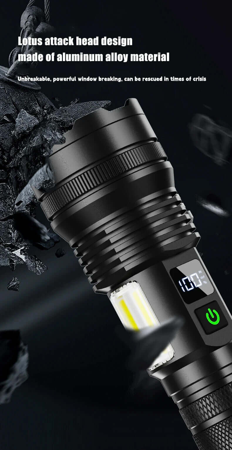 Muctac CHARGE Flashlight - 5000+ Lumens, Zoomable, USB Rechargeable