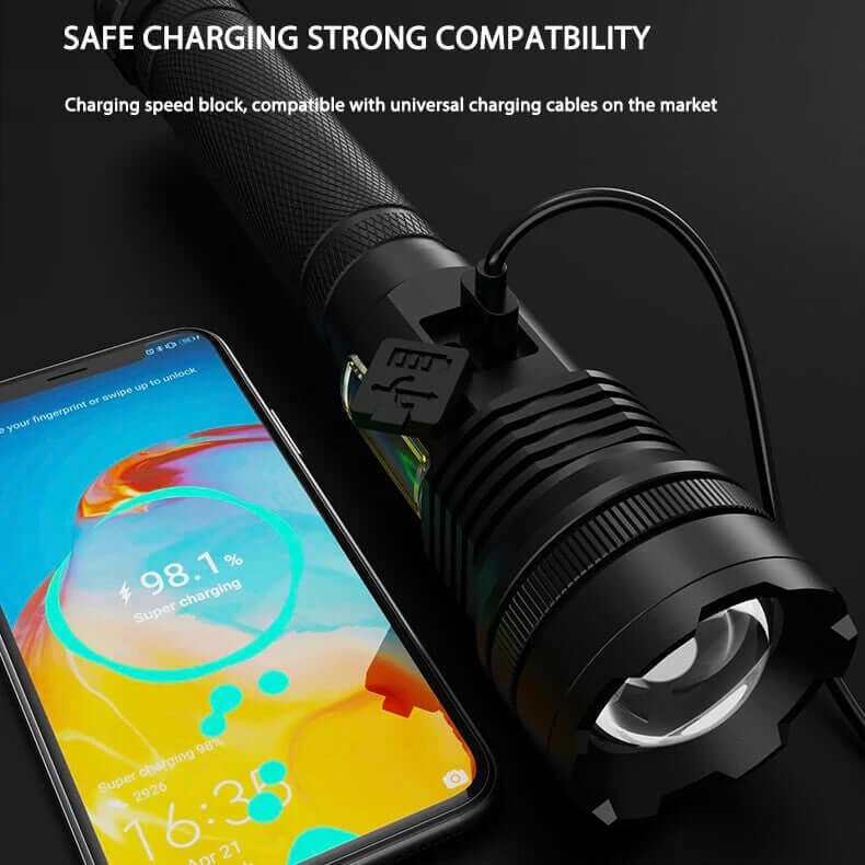 Muctac CHARGE Flashlight - 5000+ Lumens, Zoomable, USB Rechargeable