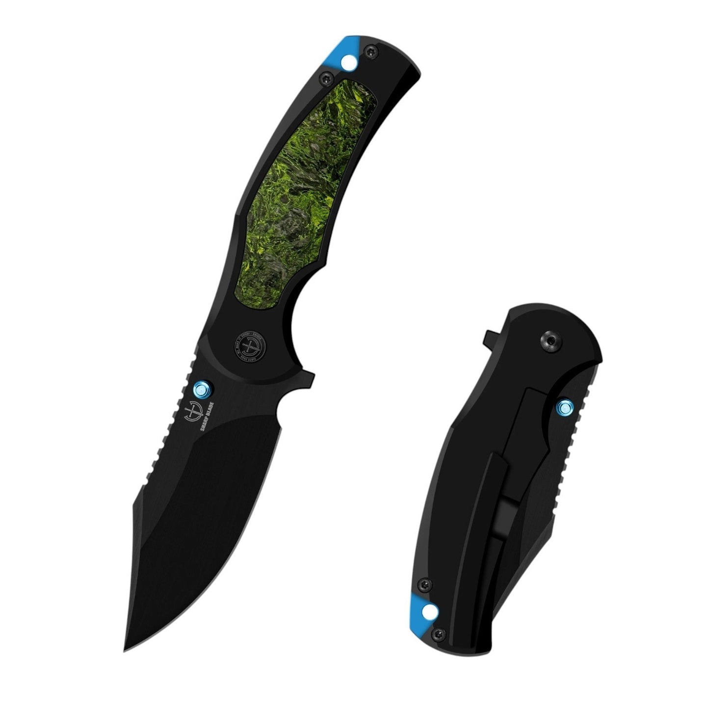 Premium Titanium Frame Lock Flipper Knife with Carbon Fiber Inlay