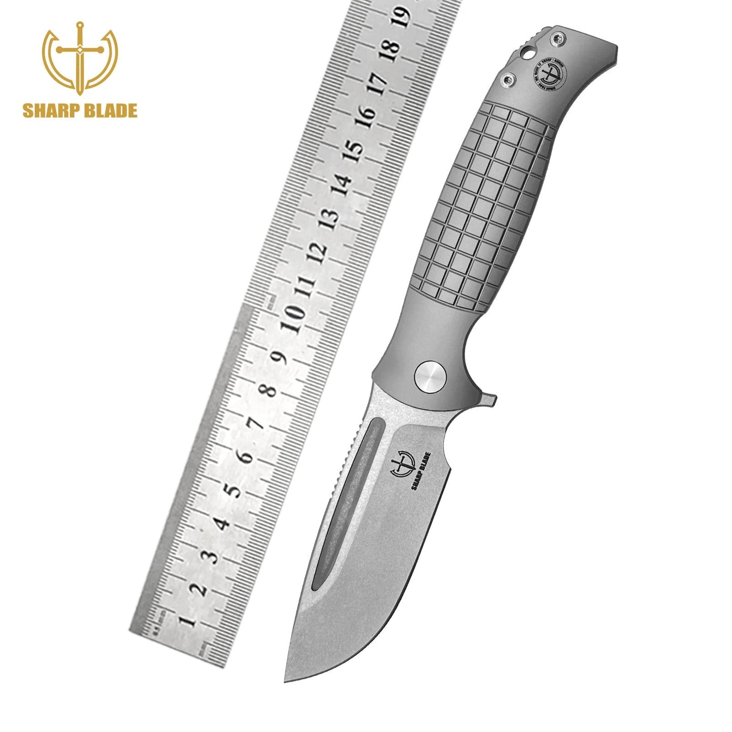 Premium EDC Pocket Knife with 14C28N Steel Blade and Titanium Handle