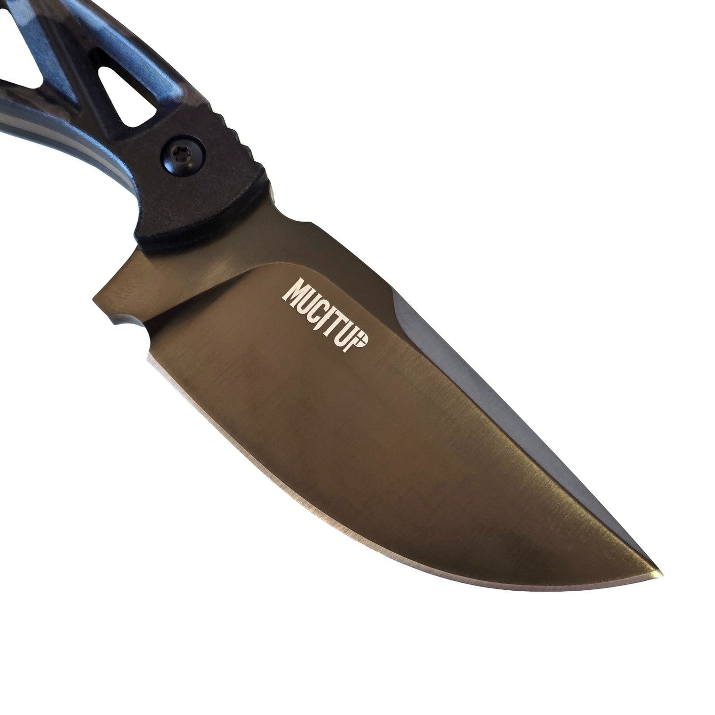 Couteau à lame fixe MUCTAC Surge en édition limitée MUCITUP - Acier D2, lame DLC de 3"
