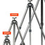 Trépied en fibre de carbone Linkogear – Hauteur maximale de 64", capacité de 66 lb