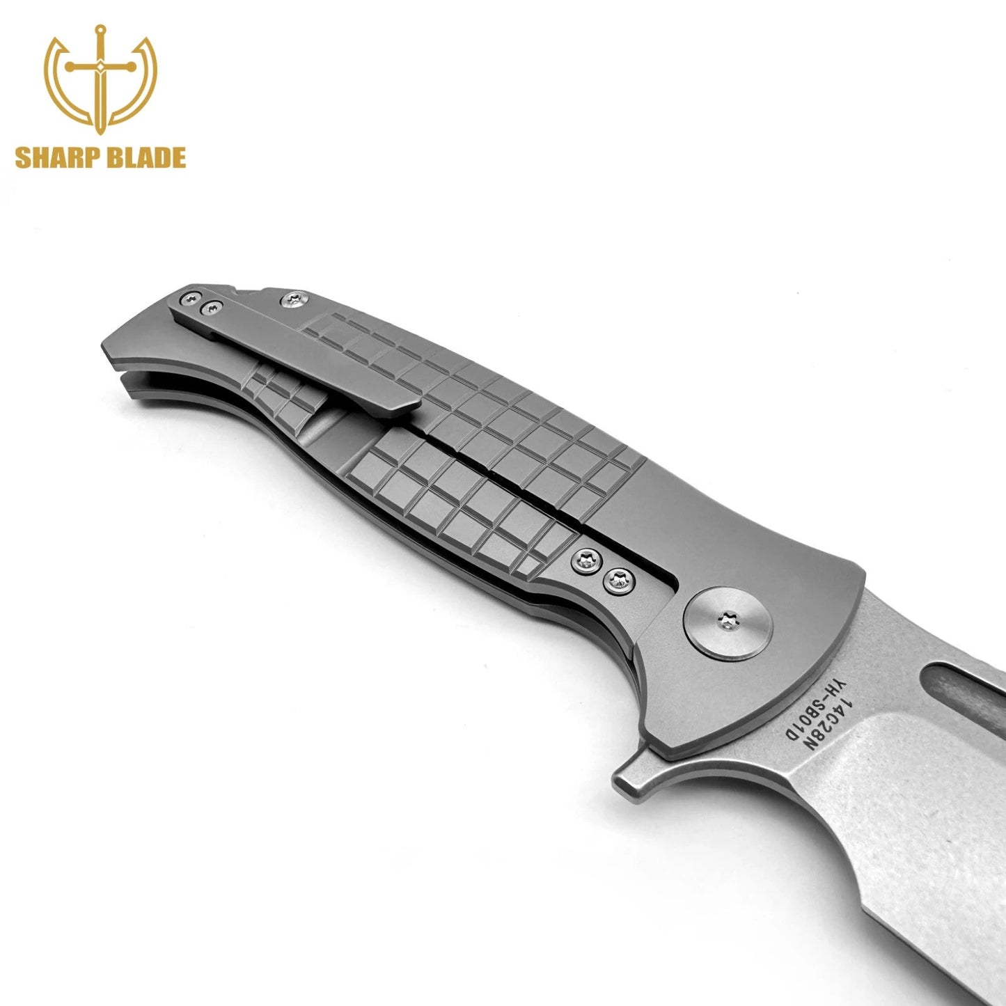 Premium EDC Pocket Knife with 14C28N Steel Blade and Titanium Handle