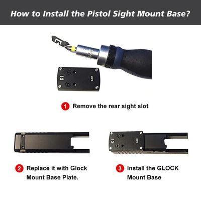 Red Win Pistol Sight Mount Bases for Glock, 1911, Sig, Beretta, Springfield, HK