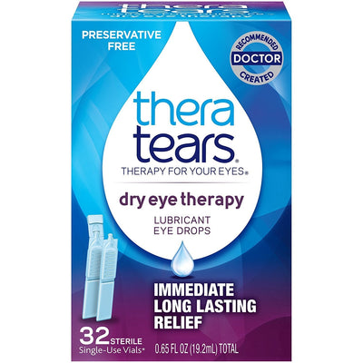 Thera Tears Lubricant Eye Drops - 32 Preservative-Free Vials