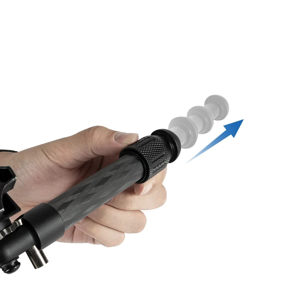 Bipode Linkogear HB-C02M – Marrón, Fibra de Carbono, Desmontable Rápido, Ajustable de 7-10”