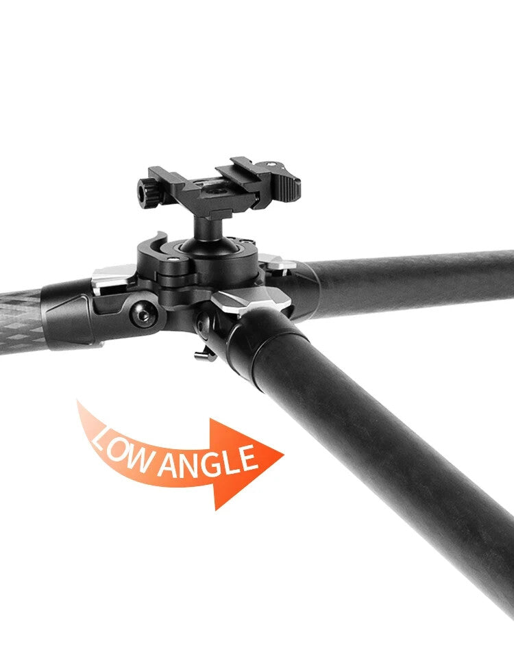 Linkogear Carbon Fiber Tripod – Picatinny/Arca, 64" Max, 66lb Capacity - Brown - Korvel