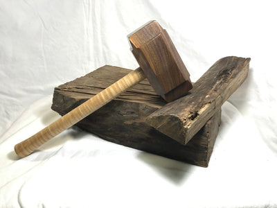 Premium Woodworking Mallet in Black Walnut and Tiger Maple