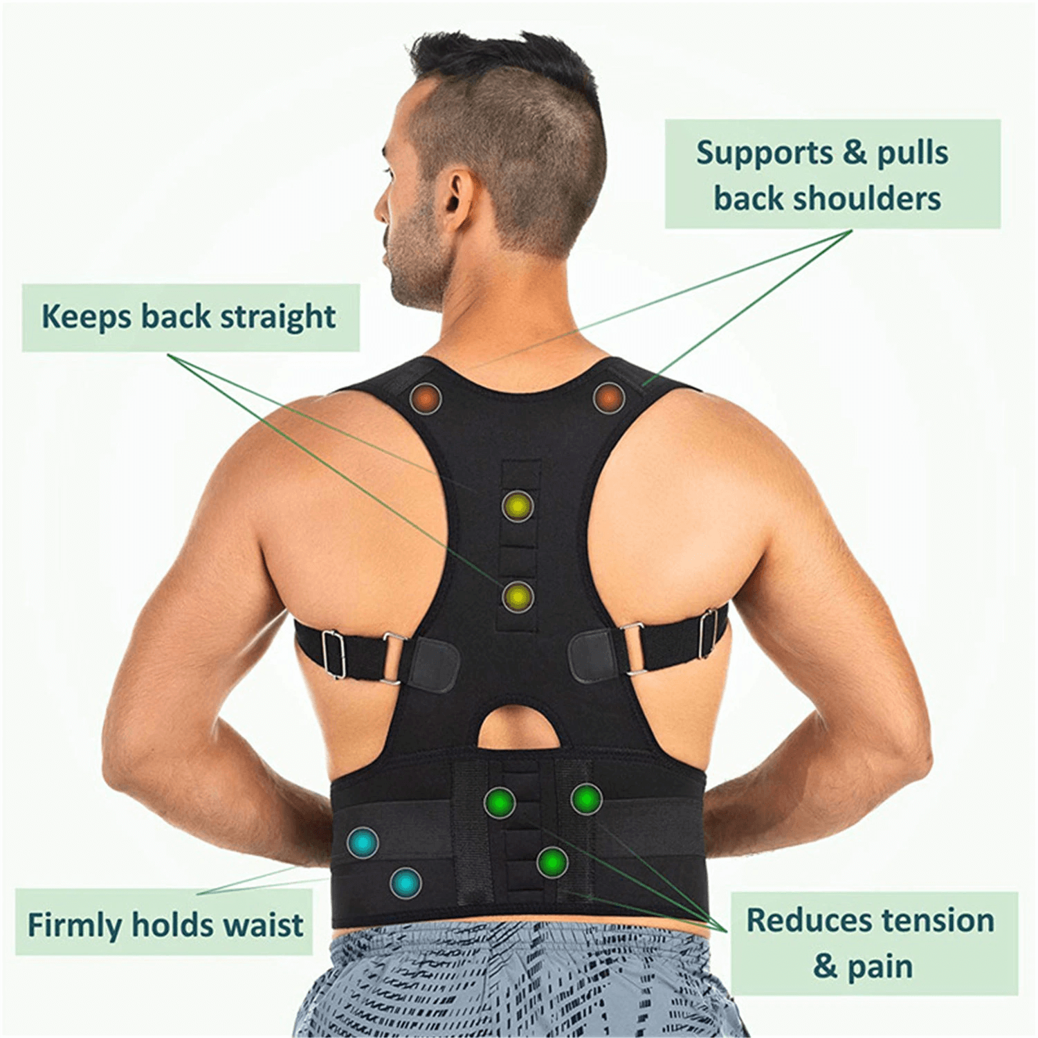 Magnetic Posture Corrector Brace for Back and Shoulders - Korvel