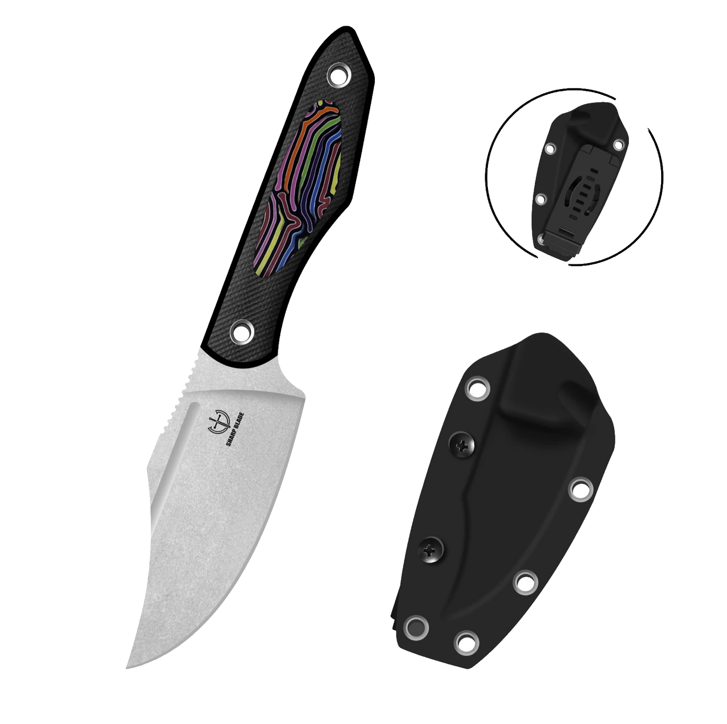 Sharp Blade YF06D Fixed Blade Hunting Knife - 9Cr18MoV G10, 8”
