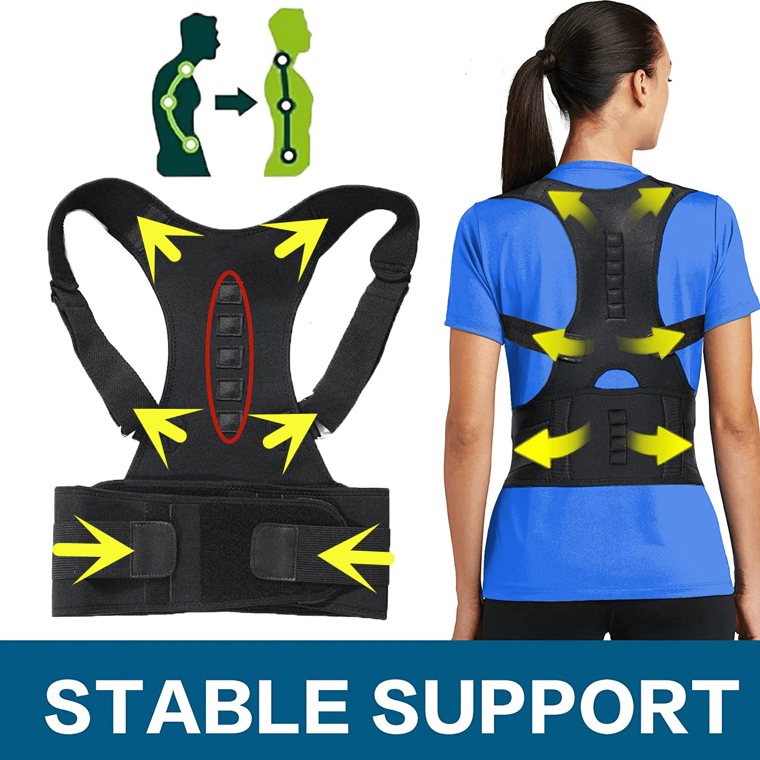 Magnetic Posture Corrector Brace for Back and Shoulders - Korvel