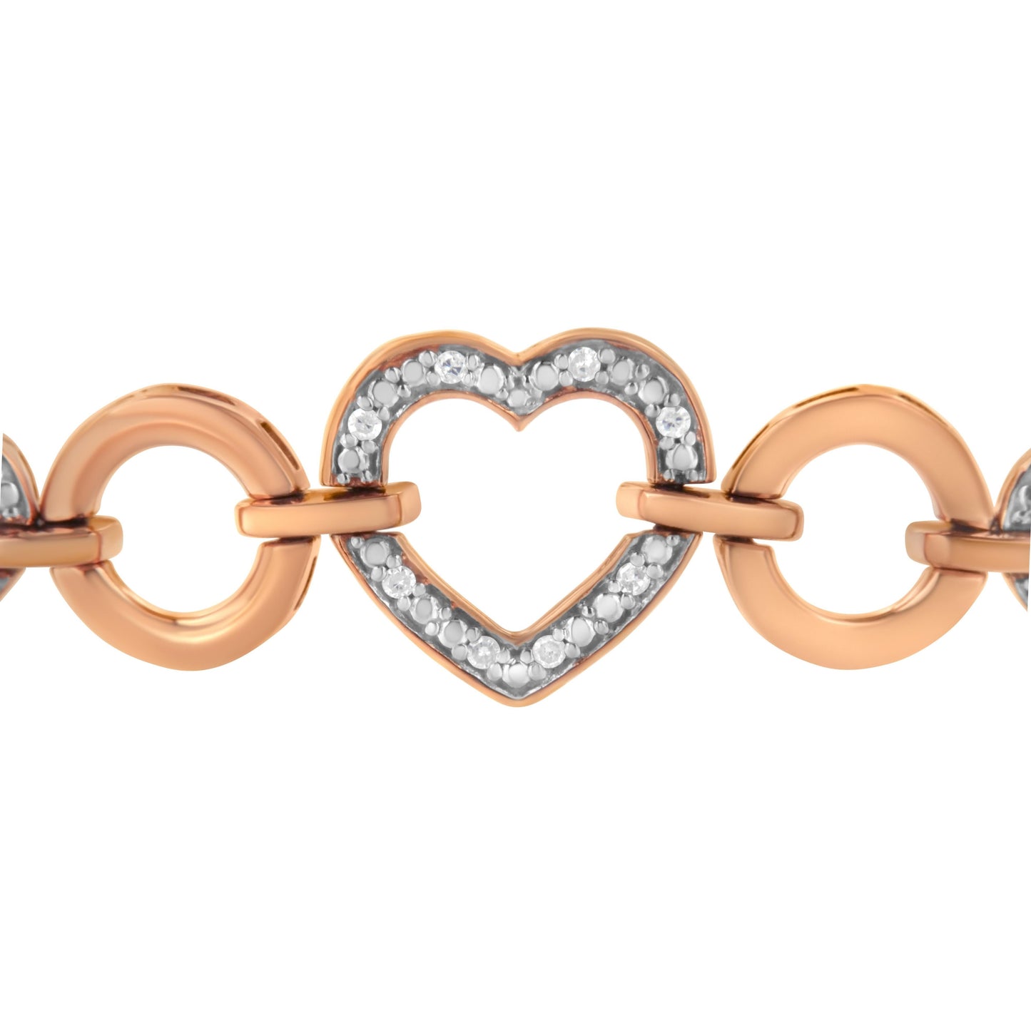 Bracelet Bolo en Argent Sterling Plaqué Or Rose 14K avec Accent de Diamant