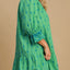 Plus Size Tassel Embroidered Sleeve Mini Dress in Green