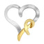 Collier Pendentif en Cœur en Argent Sterling .925 et Or 14K