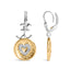 Pendientes de Corazón con Diamantes Colgantes de Plata Esterlina Bañados en Oro de 18K