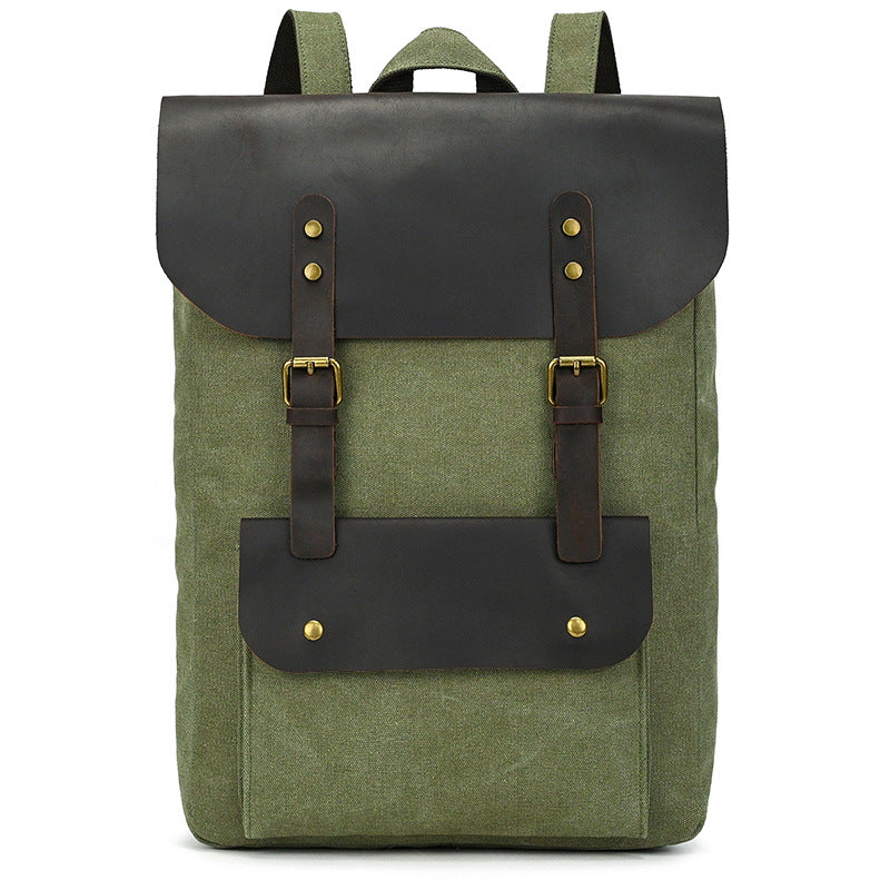 Premium Canvas Leather Large Capacity Backpack