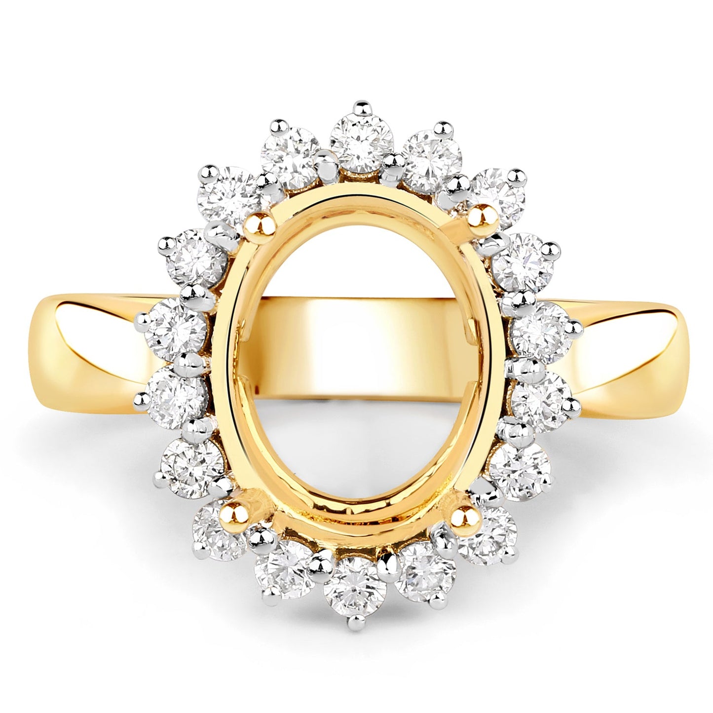 Anillo de Compromiso Semi Montura de Diamante Blanco de 0.54 Quilates en Oro Amarillo de 14K