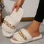 Flower Fluffy Slippers - Soft Cotton Home Footwear