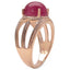 14K Rose Gold Plated 6.55 Carat Ruby Sterling Silver Ring