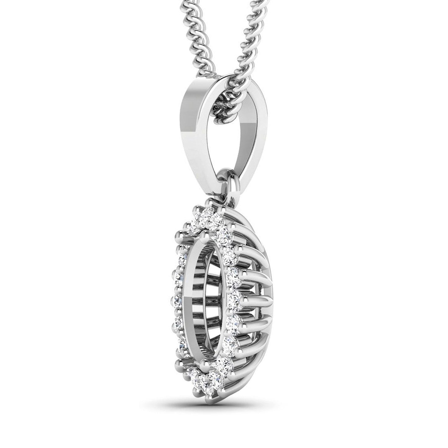 Pendentif semi-monture en or blanc 14K avec diamant blanc de 0,13 carat