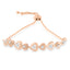 Rose Plated Sterling Silver Diamond Heart-Linked Bolo Bracelet