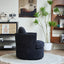 Rotating bucket chair living room comfortable circular sofa chair 360 degree rotating bucket chair armchair (black) - Korvel
