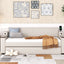 Twin Size Upholstery Daybed with Storage Arms and USB - Beige