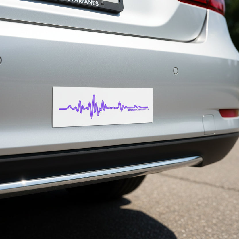 Epilepsy Awareness EEG Wave Bumper Magnet – Purple Ribbon Support
