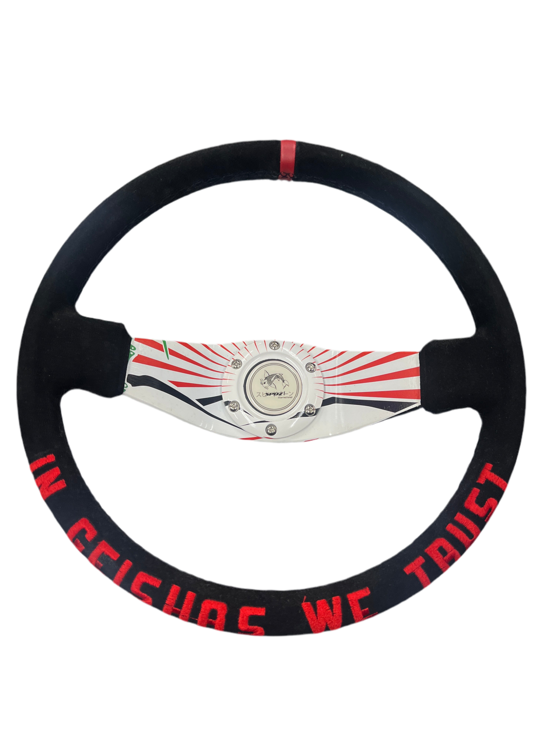 SPDZ1 Geisha Steering Wheel – Classic 2-Spoke Suede Elegance - Korvel