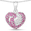 Pendentif en rubis véritable et saphirs blancs de 2,65 carats en argent sterling