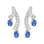 Pendientes Colgantes de Tanzanita y Diamantes en Oro Blanco de 14K
