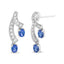 Pendientes Colgantes de Tanzanita y Diamantes en Oro Blanco de 14K