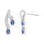 Pendientes Colgantes de Tanzanita y Diamantes en Oro Blanco de 14K