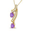 Collar con Colgante de Zafiro Rosa y Diamante en Oro Amarillo de 14K