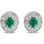 Pendientes de aro de esmeralda y diamantes en oro blanco de 14 quilates