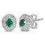 Pendientes de aro de esmeralda y diamantes en oro blanco de 14 quilates
