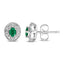 Pendientes de aro de esmeralda y diamantes en oro blanco de 14 quilates