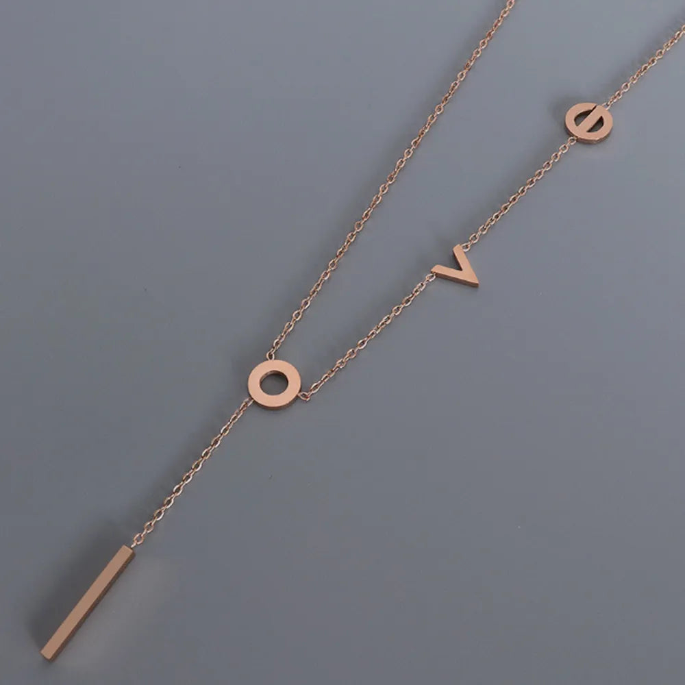 Titanium Steel Letter Necklace - Korvel